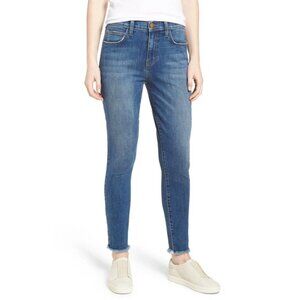 Current Elliott High Waist Stiletto Skinny Jeans 24 Divina Medium Blue Raw Hem